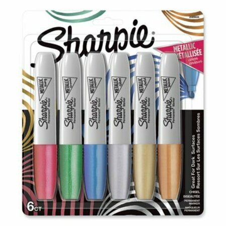 SANFORD Sharpie, METALLIC PERMANENT MARKER, MEDIUM CHISEL TIP, ASSORTED, 6PK 2089634